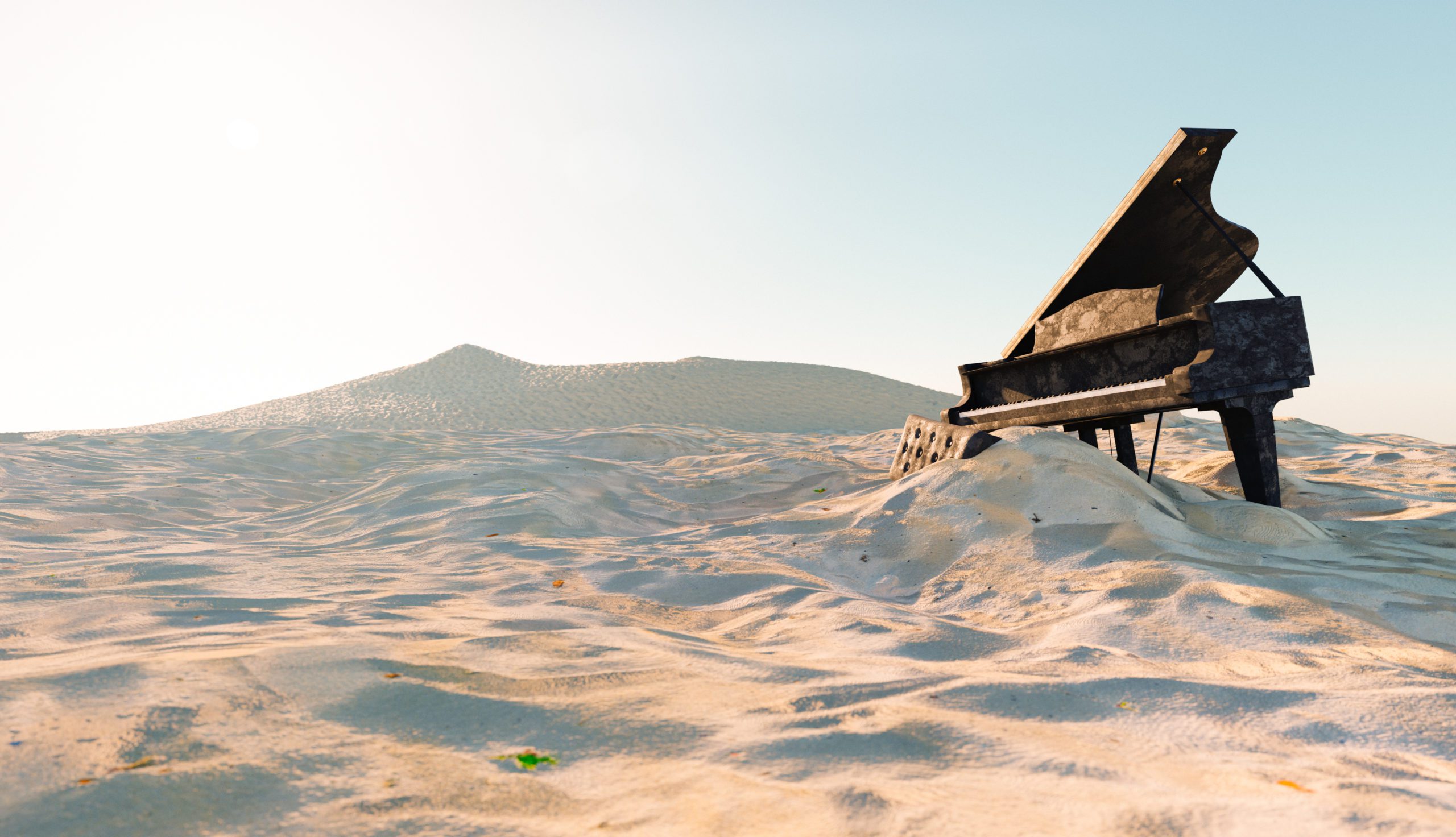Klavierflügel in der Wüste